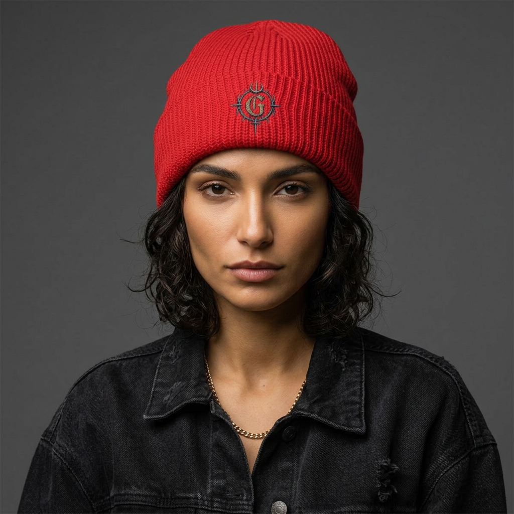Cyber Emblem Embroidered Cuff Beanie