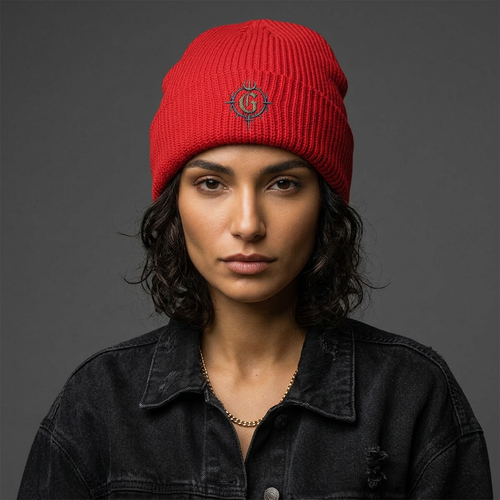 Cyber Emblem Embroidered Cuff Beanie